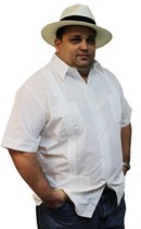 Cuban Style Guayabera Shirt for Men -Short Sleeve, Polycotton Fabric- Plus Size (Up to 8XL)