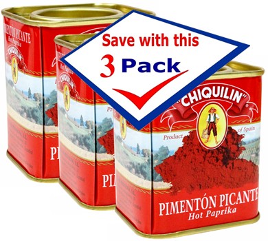 Chiquilin Hot Paprika  2.64 Oz Pack of 3
