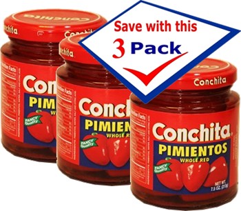 Conchita sweet imported pimentos 7 1/2 on jar. Pack of 3