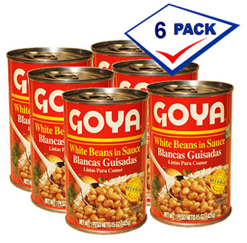 Goya white beans in sauce 15 oz. Pack of 6.