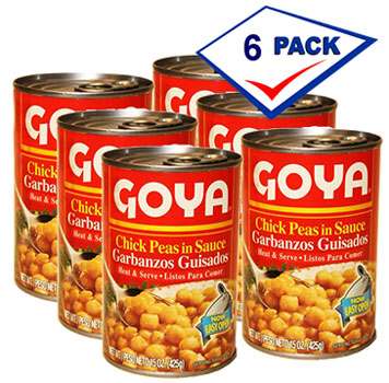 Goya garbanzos in sauce . 15 oz. Pack of 6.