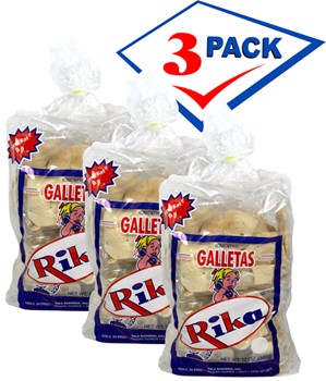 Rika  Cuban crackers - Traditional flavor 12 Oz Pack  of 3