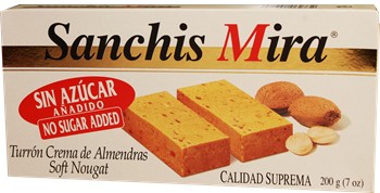 Turron de Jijona   NO SUGAR ADDED by Sanchis Mira. 7 oz. Imported from Spain
