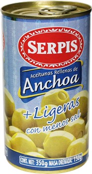 Serpis  LOW SALT Olives Filled with Anchovies 12.34 oz