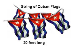 String of Cuban flags. 20 feet long.
