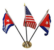 Cuban American flag set  3  flag set.. 4  x  6  inches  flag size