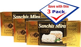 Turron de Alicante by Sanchis Mira 7 oz. Imported from Spain Pack of 3