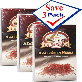 Azafran en Hebra La Barraca 5 envelopes 0.425 gr Pack of 3
