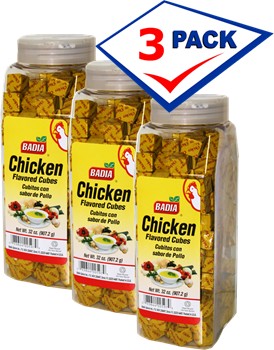 Badia Chicken Flavored Cubes. . Bouillon 32 oz. Pack of 3.