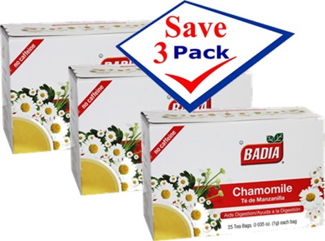 Chamomile 25 Individual Tea Bags, Pack of 3