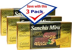 Turron Chocolate with Almonds. 7 oz. Pack of 3