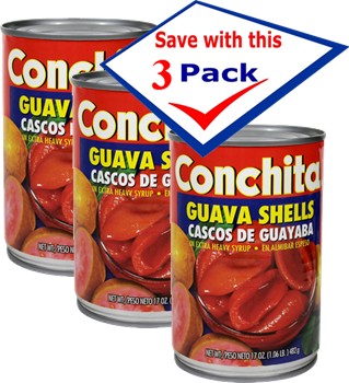 Guava shells in syrup by Conchita. 16 oz Pack of 3