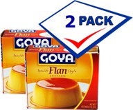 Goya flan ready mix . 4 servings 2. oz  Pack of 2