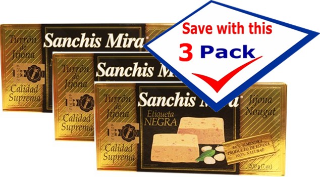 Turron de Jijona by Sanchis Mira 7 oz. Imported from Spain. Pack of 3