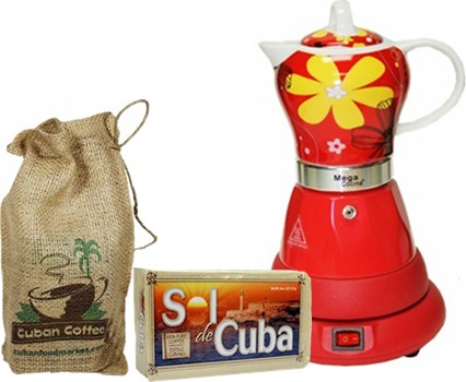 Mega Electric Cordless Coffee Maker 4 Cups  - FREE COFFEE in Burlap Bag