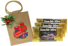 Turron Mousse de Chocolate By Sanchis 7 oz. in a Beautiful Jute Bag. Pack of 3