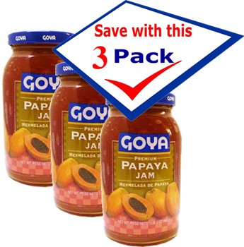 Goya Premium Papaya Jam. 17 oz Pack of 3
