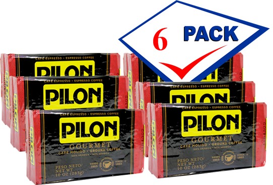 Pilon Gourmet Ground Coffee. 10 oz vac. Pack of 6