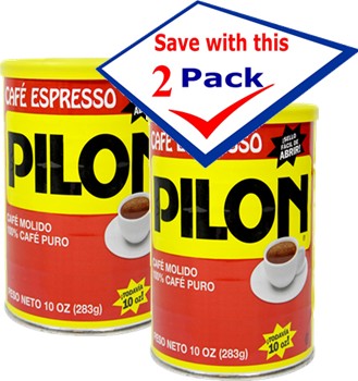 Pilon Cuban Coffee In Can Vacuum Packed 10 Oz Pack of 2