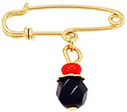 Azabache stone pin pendant