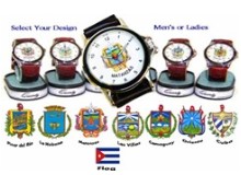 Ladies And Men Leather Watch W/ Provinces' Coat Of Arms
