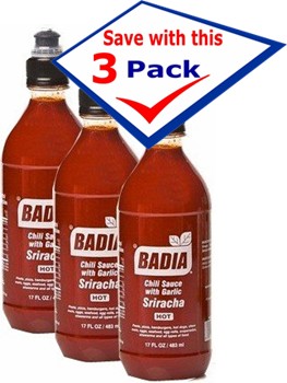 Badia Sriracha Hot Sauce 17 oz Pack of 3