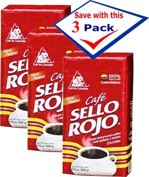 Cafe Sello Rojo 100% Colombian Coffee 8.8 oz Pack of 3
