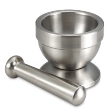Stainless steel mortar  and pestle.